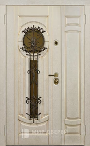 Дверь металлическая входная уличная утепленная двустворчатая №30 внутренняя - фото