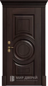 Железная уличная дверь элитная с теплоизоляцией шпонированная №9 внешняя - фото