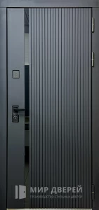 Входная металлическая квартирная дверь черный кварц + белый софт №78 внешняя - фото