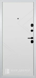 Входная металлическая квартирная дверь черный кварц + белый софт №78 внутренняя - фото