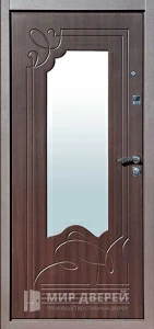 Металлическая дверь с зеркалом для частного дома  №9 внутренняя - фото