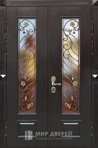 Красивая дверь в коттедж №352 внешняя - фото