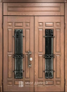 Двустворчатая входная дверь в частный дом №29 внешняя - фото