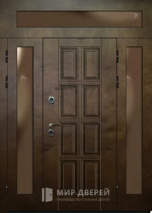 Металлическая дверь с фрамугой сверху №26 внешняя - фото