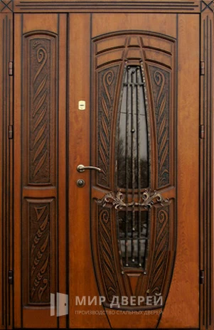 Фото «Уличная дверь для дома с ковкой №106»