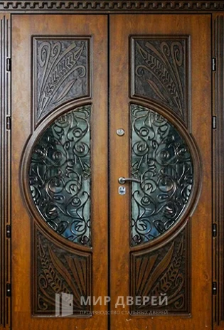 Фото «Парадная дверь с коваными элементами №101»