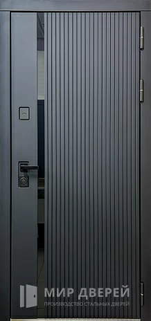 Фото «Входная металлическая квартирная дверь черный кварц + белый софт №78»