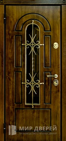 Фото 2 «Стальная входная дверь с ковкой №11»